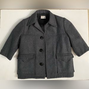 Vintage 60s “Barry Boy'” Wool winter coat Jacket Boys Toddler Gray button up